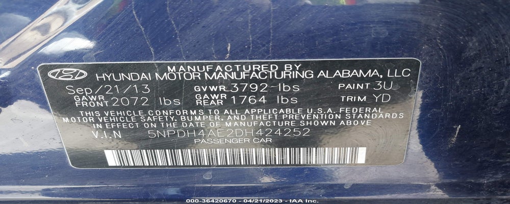 5NPDH4AE2DH424252 2013 HYUNDAI ELANTRA photo no. 9