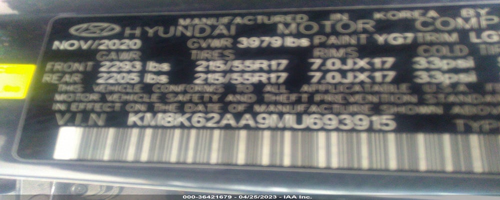 KM8K62AA9MU693915 2021 HYUNDAI KONA photo no. 9