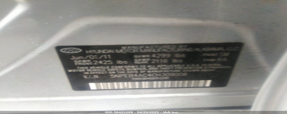 5NPEB4AC4CH309008 2012 HYUNDAI SONATA photo no. 9