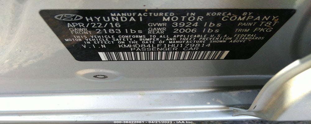 KMHD84LF1HU179814 2017 HYUNDAI ELANTRA photo no. 9