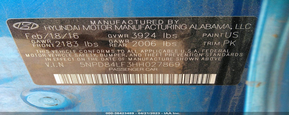 5NPD84LF3HH027869 2017 HYUNDAI ELANTRA photo no. 9