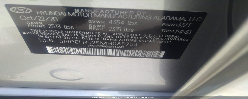 5NPEH4J25MH085903 2021 HYUNDAI SONATA photo no. 9