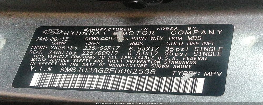 KM8JU3AG8FU062538 2015 HYUNDAI TUCSON photo no. 9