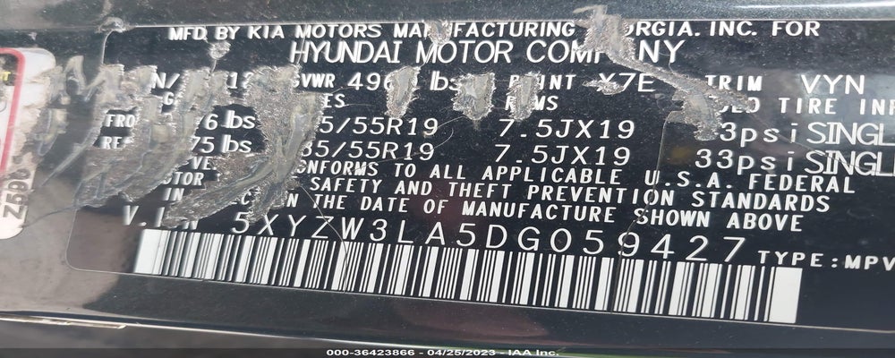 5XYZW3LA5DG059427 2013 HYUNDAI SANTA FE photo no. 9