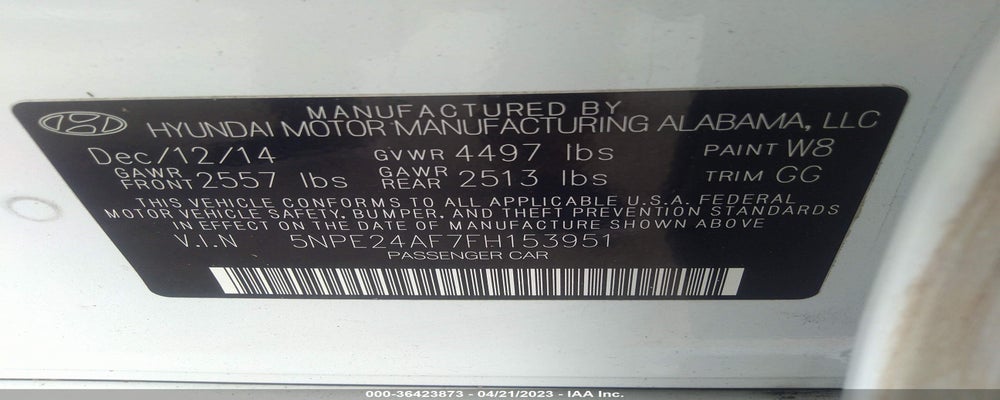 5NPE24AF7FH153951 2015 HYUNDAI SONATA photo no. 9