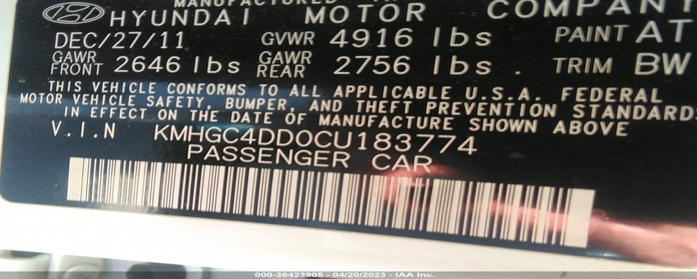 KMHGC4DD0CU183774 2012 HYUNDAI GENESIS photo no. 9