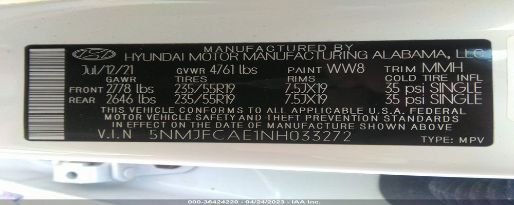 5NMJFCAE1NH033272 2022 HYUNDAI TUCSON photo no. 9