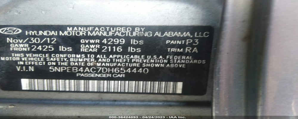 5NPEB4AC7DH654440 2013 HYUNDAI SONATA photo no. 9