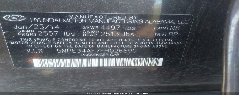 5NPE34AF7FH026890 2015 HYUNDAI SONATA photo no. 9
