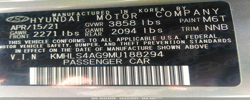 KMHLS4AG9MU188294 2021 HYUNDAI ELANTRA photo no. 9