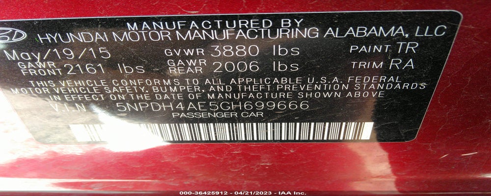 5NPDH4AE5GH699666 2016 HYUNDAI ELANTRA photo no. 9