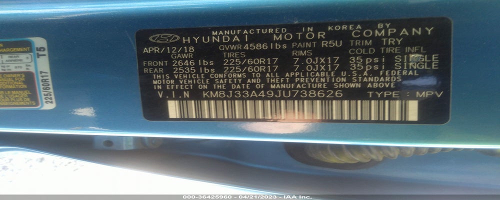 KM8J33A49JU738626 2018 HYUNDAI TUCSON photo no. 9