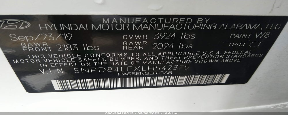 5NPD84LFXLH542375 2020 HYUNDAI ELANTRA photo no. 9