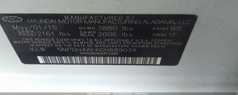 5NPDH4AE6GH689034 2016 HYUNDAI ELANTRA photo no. 9