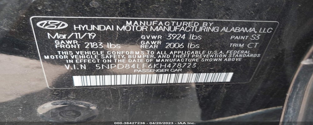 5NPD84LF6KH478723 2019 HYUNDAI ELANTRA photo no. 9