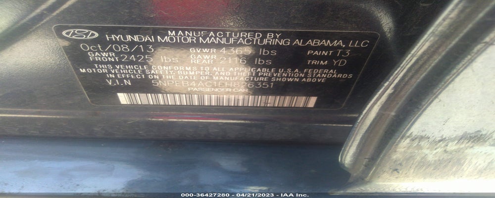 5NPEB4AC1EH826351 2014 HYUNDAI SONATA photo no. 9