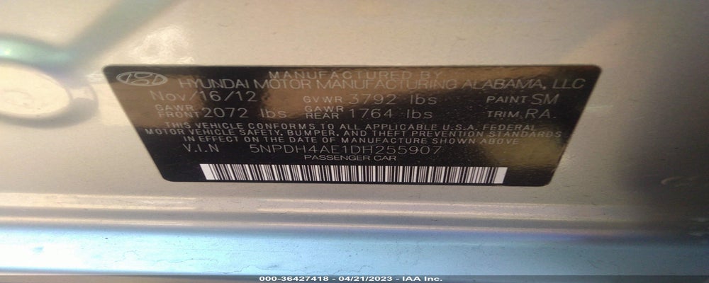 5NPDH4AE1DH255907 2013 HYUNDAI ELANTRA photo no. 9