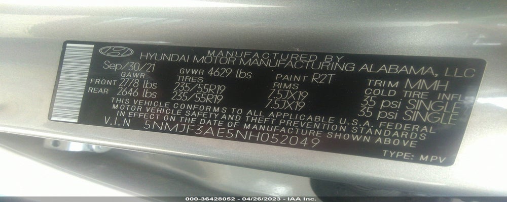 5NMJF3AE5NH052049 2022 HYUNDAI TUCSON photo no. 9