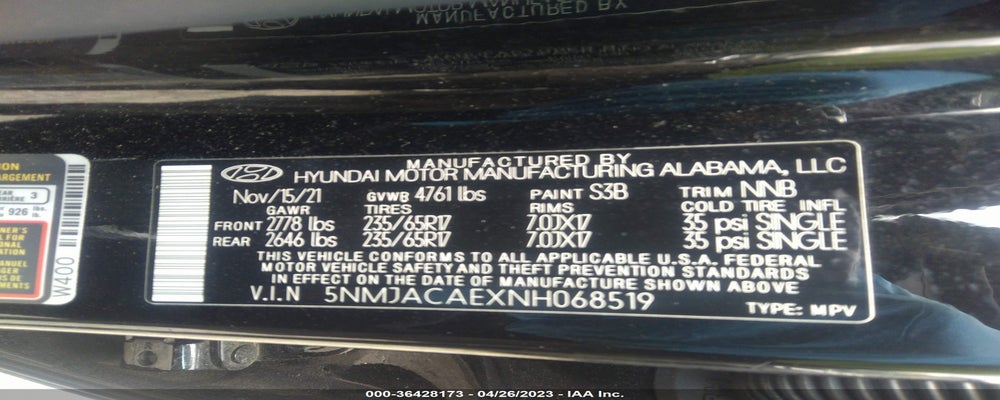 5NMJACAEXNH068519 2022 HYUNDAI TUCSON photo no. 9