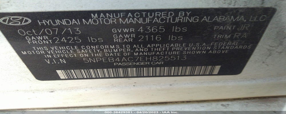 5NPEB4AC7EH825513 2014 HYUNDAI SONATA photo no. 9