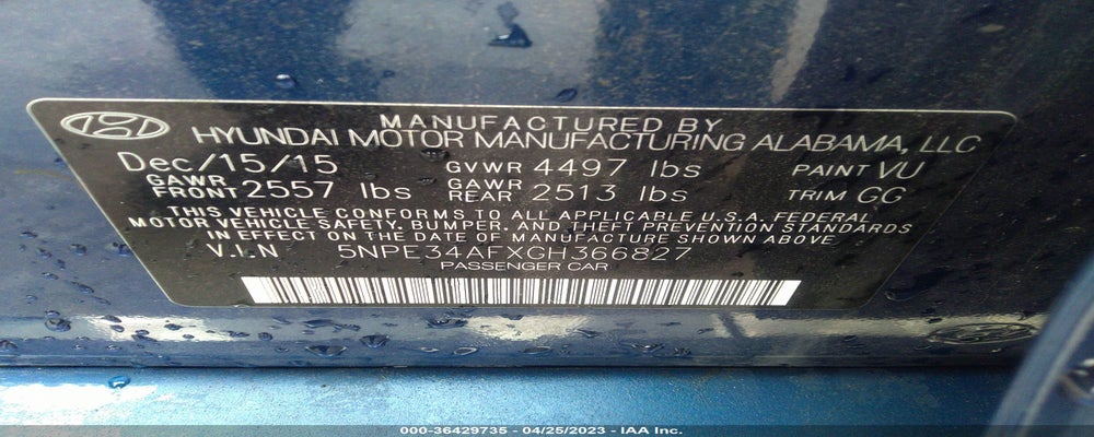 5NPE34AFXGH366827 2016 HYUNDAI SONATA photo no. 9