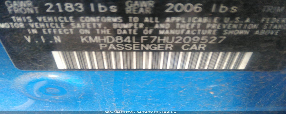 KMHD84LF7HU209527 2017 HYUNDAI ELANTRA photo no. 9