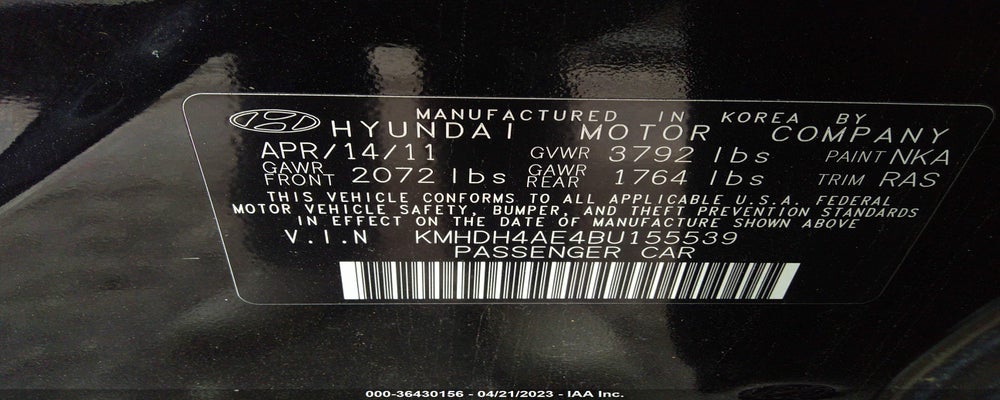 KMHDH4AE4BU155539 2011 HYUNDAI ELANTRA photo no. 9