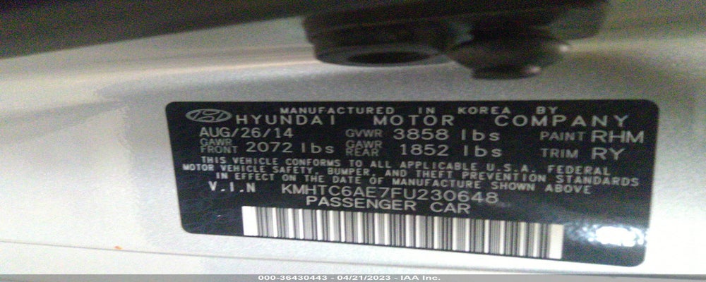 KMHTC6AE7FU230648 2015 HYUNDAI VELOSTER photo no. 9
