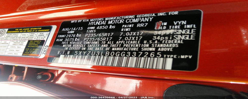 5XYZU3LB0GG337265 2016 HYUNDAI SANTA FE SPORT photo no. 9