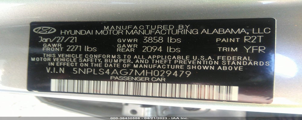 5NPLS4AG7MH029479 2021 HYUNDAI ELANTRA photo no. 9