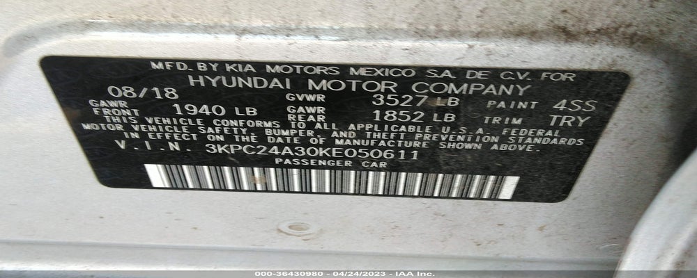3KPC24A30KE050611 2019 HYUNDAI ACCENT photo no. 9