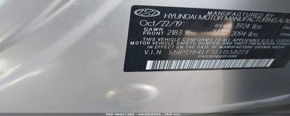 5NPD84LF5LH558273 2020 HYUNDAI ELANTRA photo no. 9