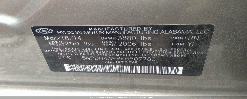 5NPDH4AE8EH507783 2014 HYUNDAI ELANTRA photo no. 9