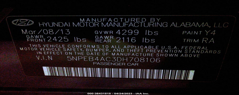 5NPEB4AC3DH708106 2013 HYUNDAI SONATA photo no. 9