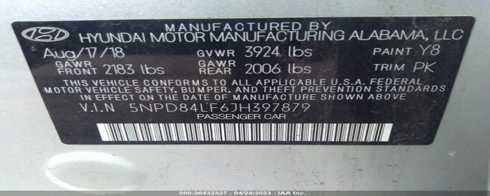 5NPD84LF6JH397879 2018 HYUNDAI ELANTRA photo no. 9