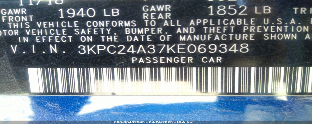 3KPC24A37KE069348 2019 HYUNDAI ACCENT photo no. 9