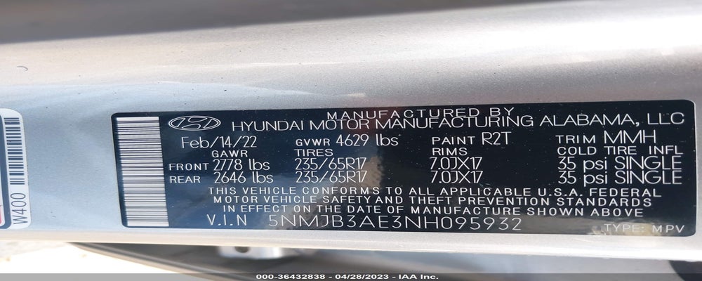 5NMJB3AE3NH095932 2022 HYUNDAI TUCSON photo no. 9