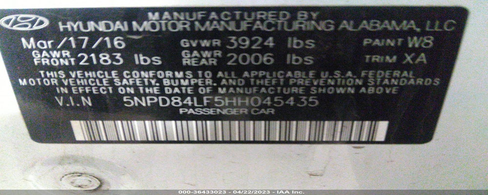 5NPD84LF5HH045435 2017 HYUNDAI ELANTRA photo no. 9