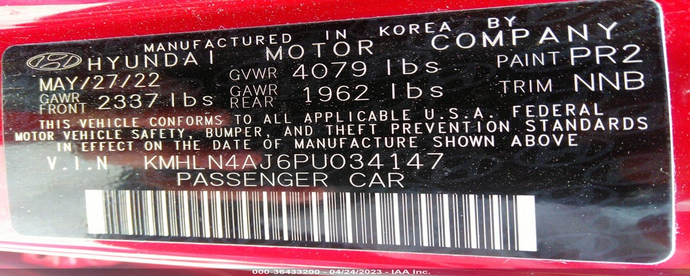 KMHLN4AJ6PU034147 2023 HYUNDAI ELANTRA HYBRID photo no. 9