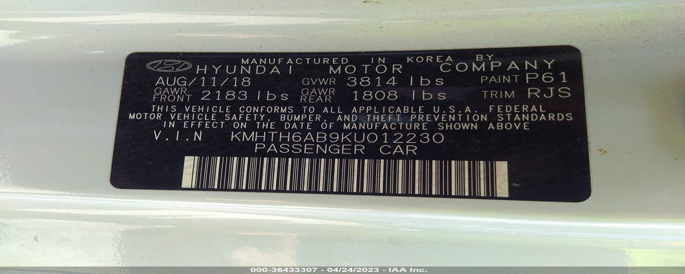 KMHTH6AB9KU012230 2019 HYUNDAI VELOSTER photo no. 9