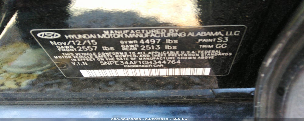 5NPE34AF1GH344764 2016 HYUNDAI SONATA photo no. 9