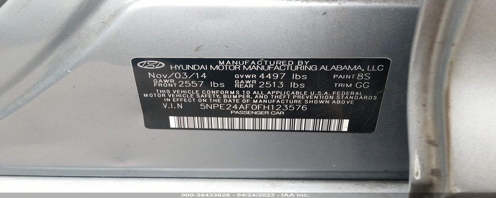5NPE24AF0FH123576 2015 HYUNDAI SONATA photo no. 9