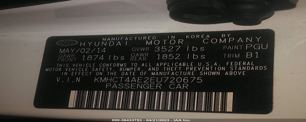 KMHCT4AE2EU720675 2014 HYUNDAI ACCENT photo no. 9