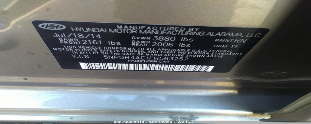 5NPDH4AE1FH563257 2015 HYUNDAI ELANTRA photo no. 9