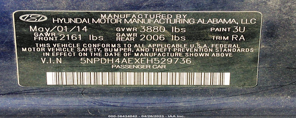 5NPDH4AEXEH529736 2014 HYUNDAI ELANTRA photo no. 9