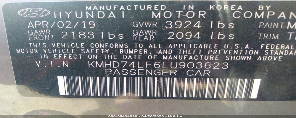 KMHD74LF6LU903623 2020 HYUNDAI ELANTRA photo no. 9
