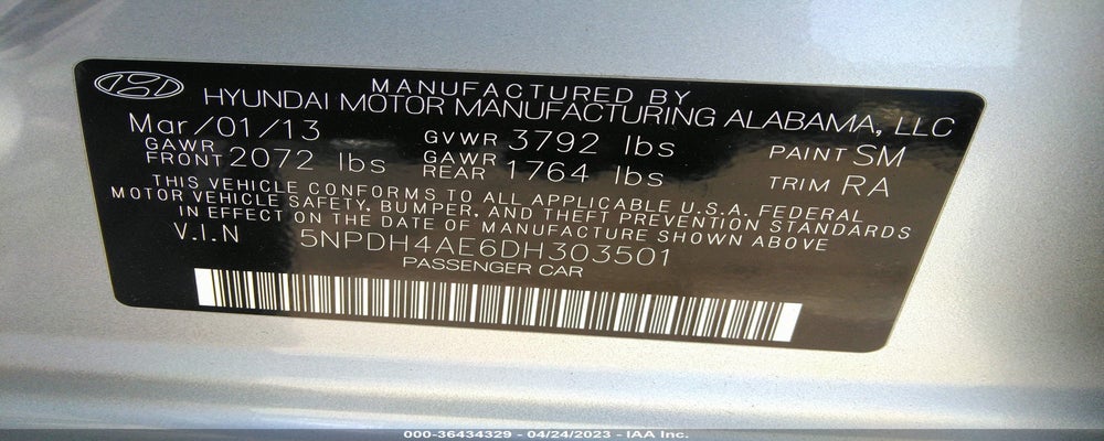 5NPDH4AE6DH303501 2013 HYUNDAI ELANTRA photo no. 9