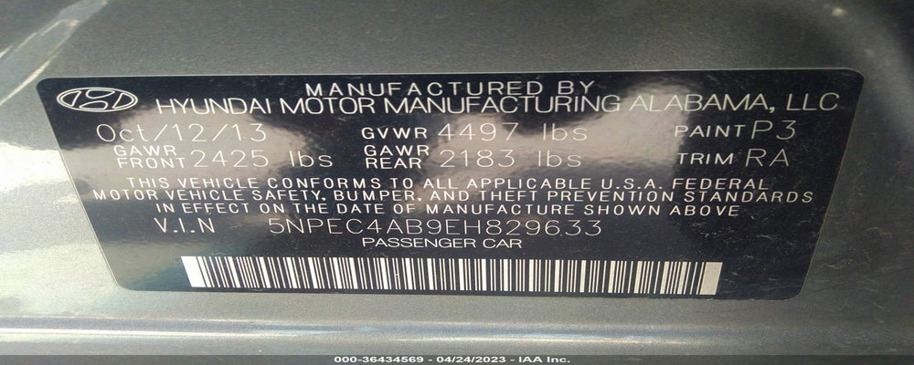 5NPEC4AB9EH829633 2014 HYUNDAI SONATA photo no. 9
