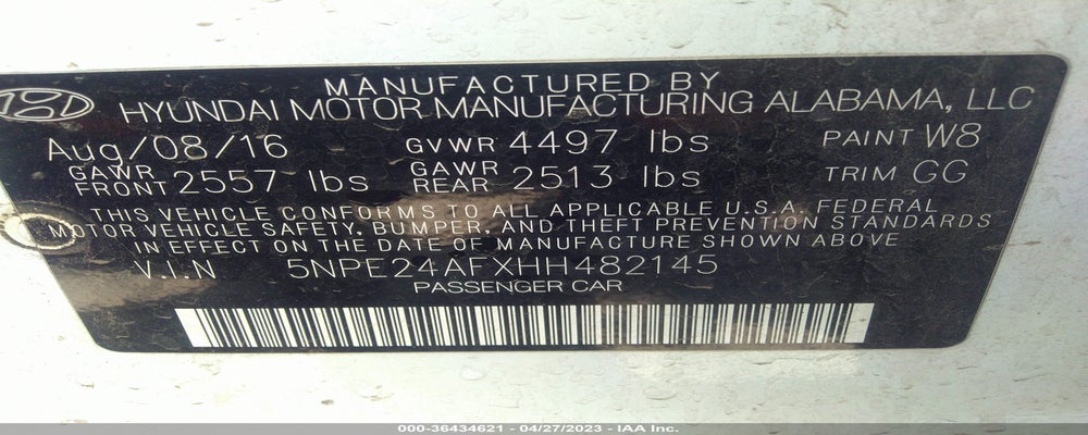 5NPE24AFXHH482145 2017 HYUNDAI SONATA photo no. 9