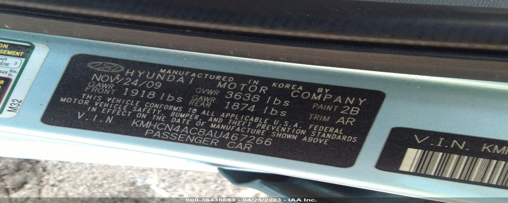 KMHCN4AC8AU467266 2010 HYUNDAI ACCENT photo no. 9